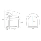 Manhattan Comfort Augusta 23.6" Modern Leatherette Upholstered Dining Chair - White-Seat Structured in Geometric Modern Base Made of Metal for Design and Durability