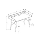 Monarch Specialties 7534 48" Computer Desk - Natural/White Metal-Product dimensions: 47.25 inches L x 23.75 inches W x 34 inches H