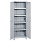 Dura Housewares Utility Outdoor Cabinet III with Shelves - 25.6"W x 17.7" D x 74.4"H - Grey-Perfect solution for all your outdoor patio storage needs