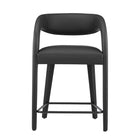 Modway Pinnacle Vegan Leather Counter Stool - Black Black - Set of 2-8