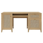 Modway Soma 63" Office Desk - Oak-Full-Extension Glide Drawers