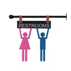 Futech Projecting Washroom Sign with Man/Woman-10"W x 12"H Sign