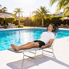 Outsunny Lounge Chair - Folding Adjustable Reclining Chair - Dark Grey-Adjustable back - from 0 to 180 degrees to meet your requirements for great comfort