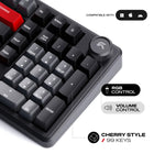 Cybeart Akula 99 Full Size Tri-Mode Wireless RGB Gaming Keyboard - Black-Cybeart MK I Gen 1 pre-lubed switches with 1.5 mm actuation and 60 million keystroke durability for fast precision. Full N-Key Rollover with 100 % anti-ghosting ensures every keystroke registers accurately