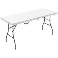 Outsunny 6ft Folding Table with Carrying Handle-Folds in half for compact storage with a carry handle