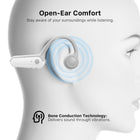 MyBat Open-Ear Bone Conduction Wireless Headphones - Grey-Flexible Neckband - ensures it comfortably moves with you, ideal for active use