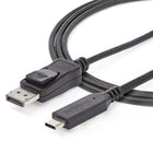 Startech 6ft USB Type-C to DP 1.4 Alt Mode Video Adapter Converter Cable - Black-Tested & verified: With USB-C DP Alt Mode & Thunderbolt 3 devices like Lenovo ThinkPad X1 Carbon/Extreme, Dell XPS, HP EliteBook/ZBook, TB3 Apple M1/M2/M3 Pro/Max MacBook / MacBook Air, iPad Pro, Surface Laptop 3/Pro 7