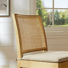 Modway Ovard Wood and Rattan Dining Chair - Natural-Fabric Upholstery
