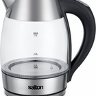 Salton Temperature Control 1.8 L Kettle & Tea Steeper - Silver- Display can show Fahrenheit (°F) or Celsius (°C) degrees 