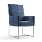 Manhattan Comfort Element 23.74" Modern Velvet Upholstered Dining Chair - Blue-Modern Dining Chair Perfect for Dining and Accent Living Room Use