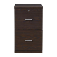 Office Star Alpine 2-Drawer Vertical Filing Cabinet - Espresso-Locking top drawer
