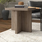 Hudson&Canal Elna 22"W Square Side Table - Antiqued Grey Oak-Features easy assembly