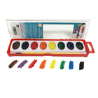 Charles Leonard Semi-Moist Watercolor Paint Set - Oval Pan with Brush - 8 Assorted Colors - 12 Sets-Ideal for students, teachers and adults all alike