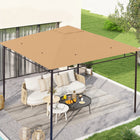 Outsunny 10' L x 10' W Square Gazebo Canopy Replacement UV Protected Top Cover - Beige-UV resistant to provide perfect sunshade shelter 