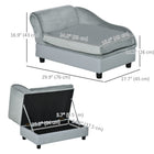 PawHut Sponge Cushioned Pet Sofa Couch with Storage - Grey-The cushion is firmly attached to the sofa with an elastic cord 