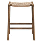 Modway Saoirse Woven Rope Wood Counter Stool - Walnut Natural - Set of 2-8