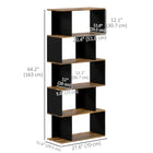 HOMCOM 5-Tier Bookshelf for Living Room, Study Room, Home Office - Rustic Brown-Includes an anti-tip kit to secure it to the wall for safety