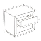Manhattan Comfort Soren 26" Contemporary 2-Drawer Nightstand - Whitewashed Oak-Includes two spacious drawer for concealed storage for everyday essentials