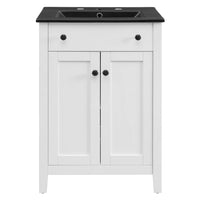 Modway Nantucket 24" Bathroom Vanity - White/Black-Modern Bathroom Vanity
