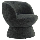 Modway Vesta Chenille Fabric Upholstered Swivel Chair - Carbon Black-Barrel Accent Chair