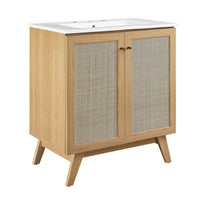 Modway Soma 30" Bathroom Vanity - Oak/White-MDF and Particleboard
