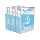 Davis Group Easyview Premium Binder - D Ring - Customizable - 1" - White - 6 Pack-3 Ring Binder