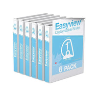 Davis Group Easyview Premium Binder - D Ring - Customizable - 1" - White - 6 Pack-3 Ring Binder