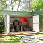 Outsunny 7.6' x 3.4' Garbage Bin Shed for 3 Trash Cans-Galvanized steel construction resists rain, rot, and fire

