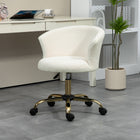 Vinsetto Fluffy Armless Office Chair with Adjustable Height - Gold-Teddy fleece fabric is soft and comfortable