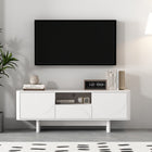 Manhattan Comfort Ella 59.1" Modern TV Stand - White-Includes 1 Media Hole for Media and Wire Management. Recommended for 55" TV Screen