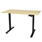 Ezywork Whole Piece Top Electric Standing Desk - Black Frame / Wood Top-Whole piece table top