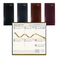 Brownline 2026 Executive Weekly Pocket Planner Sewn Binding - 6-7/8" x 3-3/16" - Assorted Colours - Trilingual-12-Month: January 2026 to December 2026