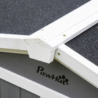 PawHut 69" Wooden Rabbit Hutch with Run Box and Slide-out Tray - White-Removable bottom sliding trays under the main house for easy cleaning 