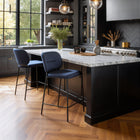 Zuo Plat Counter Stool - Blue - Set of 2-Assembly required