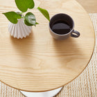 Modway Lippa 20" Round Wood Side Table - White Natural-Non-Marking Felt Pad