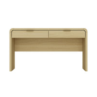 Manhattan Comfort Grace 54" Modern Desk - Natural Oak and Gold-Modern Desk for Home Office and Executive Office Use