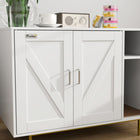 PawHut Cat Litter Box Enclosure with Scratching Pad and Storage - White-Colour: White 