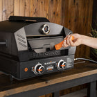 Blackstone 15" Pizza Oven Conversion Kit-Custom handles provide a good grip when moving the pizza oven and the heat retaining door.