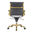 Plata Import Antoni Office Chair PU Leather Upholstery Low Back Gold Frame - Black-Centre Tilt