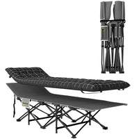 Outsunny Camping Cot for Adults with Mattress-Soft 9 cm mattress ensures warmth and comfort while resting