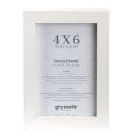 Gry Mattr Wood Photo Frame without Mat - White - 4" x 6"-Wood Frame