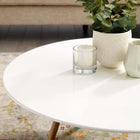 Modway Lippa 40" Round Wood Coffee Table with Tripod Base - Walnut White-Tripod Base