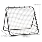 HOMCOM Rebounder Net Football Training Aid Kickback Target Play - Black-All-weather PE net with 20 elastic cords for resilience 