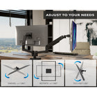 Mount-It! Heavy-Duty Dual Monitor Mount with Gas Spring Arms - Fits Monitors up to 35"-Organized workspace, integrated cable management system keeps wires organized for a clean, professional desk