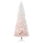 HOMCOM 7' Artificial Christmas Tree with Metal Base - Pink/White-Lush with pine tree tips that provide a healthy, natural look 