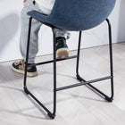 HOMCOM Counter Height Bar Stools with Back - Dark Blue - 2 Pack-Plastic footpads safeguard both the floor and foot tubes
