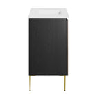 Modway Alchemist 36" Bathroom Vanity - White/Black-Tapered Metal Legs