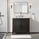 Modway Steamforge 36" Bathroom Vanity - White/Black-Ceramic Sink Basin