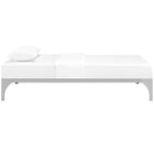Modway Ollie Twin Bed Frame - Silver-Weight Capacity Up To 1300 lbs
