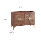 Modway Daylight 48" Double Sink Compatible Bathroom Vanity Cabinet - Walnut-8
